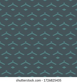 Seamless pattern. Rhombuses, chevrons ornament. Geometrical figures backdrop. Diamonds, angle brackets background. Geometric wallpaper. Digital paper, textile print, web design. Shapes motif. Vector