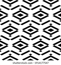 Seamless pattern. Rhombuses, chevrons, parallelograms ornament. Figures wallpaper. Ethnic motif. Simple shapes background. Geometric backdrop. Digital paper, textile print, web design, abstract.