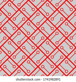 Seamless pattern of rhombuses and circles. Geometric background.