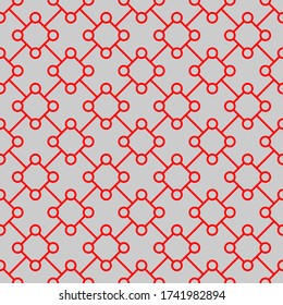 Seamless pattern of rhombuses and circles. Geometric background.
