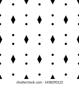 Seamless pattern. Rhombuses, circles ornament. Geometrical backdrop. Figures background. Simple shapes wallpaper. Digital paper, web designing, textile print. Vector.