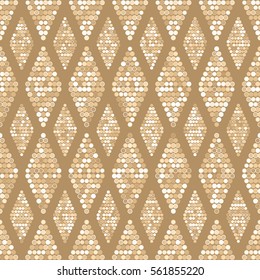 Seamless pattern of rhombuses with circles-vector illustration. Texture dots.