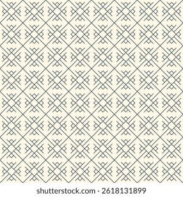 Seamless pattern. Rhombuses, crosses ornament. Diamonds backdrop. Tiles wallpaper. Ethnic motif. Geometric background. Digital paper. Geometrical textile print. Abstract web design. Vector art work.