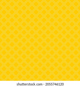 Seamless pattern of rhombuses and dots. Geometric orange background.