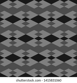Seamless pattern. Rhombuses, figures ornament. Simple shapes wallpaper. Geometrical backdrop. Digital paper, web designing, textile print. Polygons background. Vector