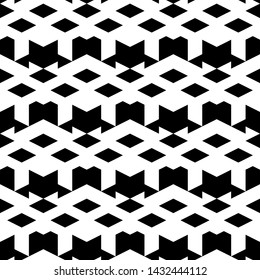 Seamless pattern. Rhombuses, figures ornament. Folk wallpaper. Ethnic motif. Diamonds, shapes background. Geometric backdrop. Digital paper, textile print, web design, abstract.