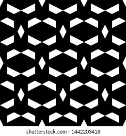 Seamless pattern. Rhombuses, figures ornament. Simple shapes background. Geometric wallpaper. Polygons motif. Geometrical backdrop. Digital paper, textile print, web design, abstract. Vector artwork.