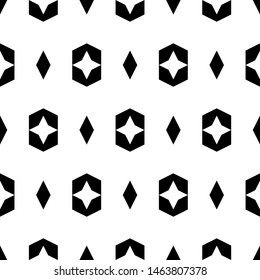Seamless pattern. Rhombuses, figures ornament. Geometrical backdrop. Simple shapes background. Geometric wallpaper. Polygons motif. Digital paper, textile print, web design, abstract. Vector.