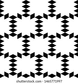 Seamless pattern. Rhombuses, figures ornament. Polygons background. Simple shapes wallpaper. Geometrical backdrop. Digital paper, web designing, textile print. Vector.
