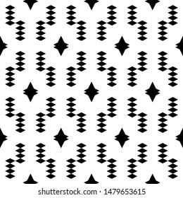 Seamless pattern. Rhombuses, figures ornament. Ethnic background. Simple shapes wallpaper. Geometrical backdrop. Digital paper, web designing, textile print. Vector.