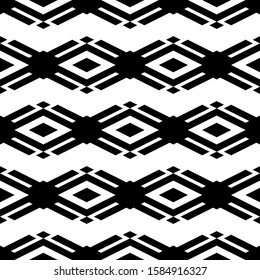 Seamless pattern. Rhombuses, figures ornament. Geometric backdrop. Simple shapes background. Ethnic wallpaper. Polygons motif. Digital paper, textile print, web design, abstract. Vector artwork