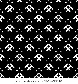 Seamless pattern. Rhombuses, figures ornament. Tiles, signs backdrop. Diamonds, shapes wallpaper. Ethnic motif. Forms, checks background. Textile print, web design, abstract illustration. Vector.