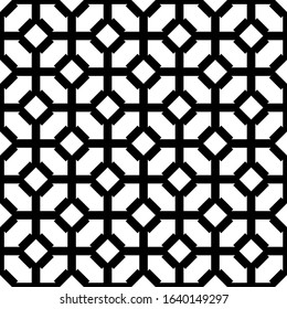 Seamless pattern. Rhombuses, figures ornament. Geometric backdrop. Diamonds, shapes wallpaper. Forms, squares background. Ethnic motif. Digital paper, textile print, web design, abstract. Vector art.