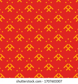 Seamless pattern. Rhombuses, figures ornament. Diamonds, shapes wallpaper. Ethnic motif. Forms, checks background. Tiles, signs backdrop. Textile print, web design, abstract illustration. Vector.