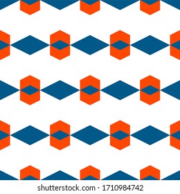 Seamless pattern. Rhombuses, figures ornament. Polygons background. Simple shapes wallpaper. Geometrical backdrop. Digital paper, web designing, textile print. Vector.