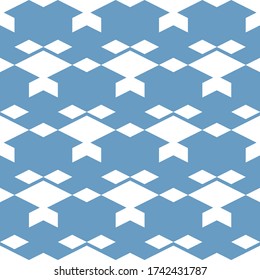 Seamless pattern. Rhombuses, figures ornament. Polygons motif. Geometrical backdrop. Simple shapes background. Geometric wallpaper. Digital paper, textile print, web design, abstract. Vector artwork.