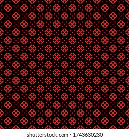 Seamless pattern. Rhombuses, figures ornament. Ethnic motif. Tiles, signs backdrop. Textile print, web design, abstract illustration. Diamonds, shapes wallpaper. Forms, checks background. Vector