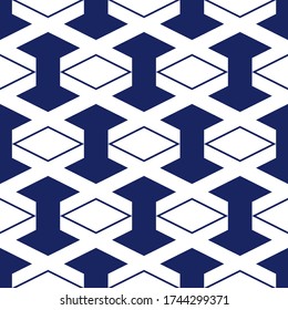 Seamless pattern. Rhombuses, figures ornament. Geometric backdrop. Simple shapes background. Ethnic wallpaper. Polygons motif. Digital paper, textile print, web design, abstract. Vector artwork