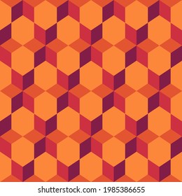 Nahtloses Muster. Rhombusse, Hexagons, Diamanten, Losenges. Geometrisches Bildschirmhintergrund. Mosaikfliesen. Bodenhintergrund. Ethnische Motive. Geometrischer Hintergrund. Digitales Papier. Webdesign. Textildruck. Vektorgrafik.