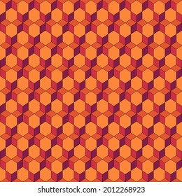 Seamless pattern. Rhombuses, hexagons, diamonds, lozenges. Geometric wallpaper. Mosaic tiles. Flooring background. Ethnic motif. Geometrical backdrop. Digital paper. Textile print. Vector work.
