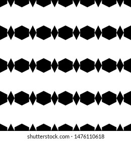 Seamless pattern. Rhombuses, hexagons ornament. Geometrical wallpaper. Quadrangular, hexagonal shapes backdrop. Geometric background. Polygons motif. Digital paper, textile print, abstract. Vector.