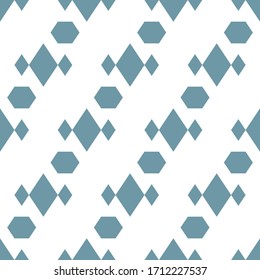 Seamless pattern. Rhombuses, hexagons ornament. Polygons wallpaper. Diamonds, gems backdrop. Ethnic motif. Geometric background. Digital paper, textile print, web design, abstract. Vector.