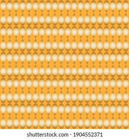 Seamless pattern with rhombuses, leaves. Golden repeating background. Vector graphic. 