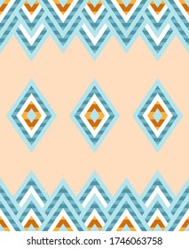 Seamless pattern of rhombuses in native american style. Bright pattern for web, print, textile, wrapping paper, scrapbooking, background and wallpaper. Stock vector illustartion.