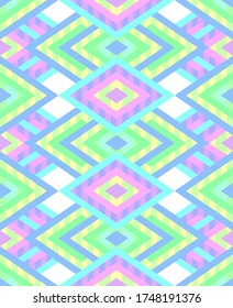 Seamless pattern of rhombuses in native american style. Bright pattern for web, print, textile, wrapping paper, scrapbooking, background and wallpaper. Stock vector illustartion.