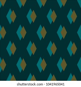 Seamless pattern of rhombuses on the blue. Geometric pattern. Vector
