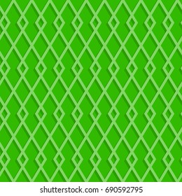 Seamless pattern of rhombuses on a green background. Abstract background, vector illustration