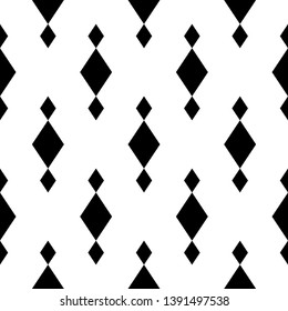 Seamless pattern. Rhombuses ornament. Diamonds backdrop. Lozenges wallpaper. Ethnic motif. Geometric background. Digital paper, textile print, web design, abstract. Vector.