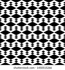 Seamless pattern. Rhombuses ornament. Diamonds backdrop. Lozenges wallpaper. Ethnic motif. Geometric background. Digital paper, textile print, web design, abstract. Vector artwork