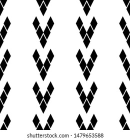 Seamless pattern. Rhombuses ornament. Diamonds backdrop. Lozenges wallpaper. Ethnic motif. Geometric background. Digital paper, textile print, web design, abstract. Vector artwork.