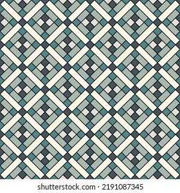 Seamless pattern. Rhombuses ornament. Diamonds backdrop. Tiles wallpaper. Ethnic motif. Geometric background. Digital paper. Geometrical textile print. Abstract web design. Vector artwork