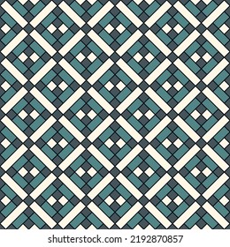 Seamless pattern. Rhombuses ornament. Diamonds backdrop. Tiles wallpaper. Ethnic motif. Geometric background. Digital paper. Geometrical textile print. Abstract web design. Vector artwork.