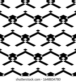 Seamless pattern. Rhombuses, parallelograms, chevrons, figures ornament. Ethnic wallpaper. Shapes background. Folk motif. Geometric backdrop. Digital paper, textile print, web design, abstract.