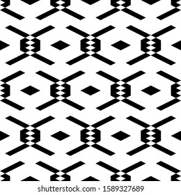 Seamless pattern. Rhombuses, parallelograms, figures ornament. Ethnic wallpaper. Simple shapes background. Folk motif. Geometric backdrop. Digital paper, textile print, web design, abstract. Vector.