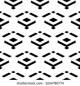 Seamless pattern. Rhombuses, parallelograms, figures ornament. Ethnic motif. Simple shapes background. Geometric backdrop. Digital paper, textile print, web design, abstract wallpaper. Vector artwork.