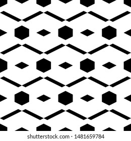 Seamless pattern. Rhombuses, parallelograms, hexagons ornament. Figures wallpaper. Ethnic motif. Shapes background. Geometric backdrop. Digital paper, textile print, web design, abstract. Vector work.