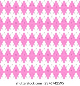 Patrón sin fisuras con rombos en colores rosa y blanco