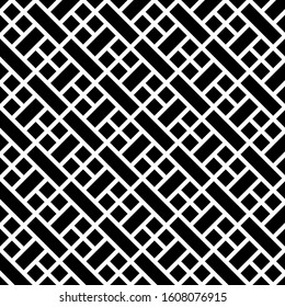 Seamless pattern. Rhombuses, polygons backdrop. Checks, blocks ornament. Squares, rectangles. Ethnic motif. Geometric background. Diamonds, bricks wallpaper. Digital paper, abstract. Vector artwork.