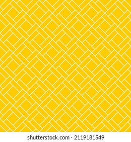 Seamless pattern of rhombuses and rectangles. Unusual lattice. Geometric orange background.