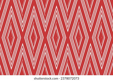 Seamless pattern with rhombuses in red and white colors