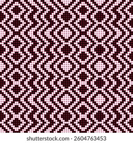 Seamless pattern with rhombuses in red and white colors
