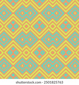 Seamless pattern with rhombuses in retro style. Vector illustration.