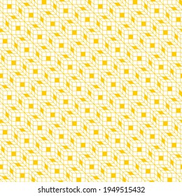 Seamless pattern of rhombuses and squares. Geometric orange background.