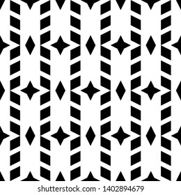 Seamless pattern. Rhombuses, stars ornament. Diamonds, crosses backdrop. Lozenges, signs wallpaper. Ethnic motif. Geometric background. Digital paper, textile print, abstract. Vector.