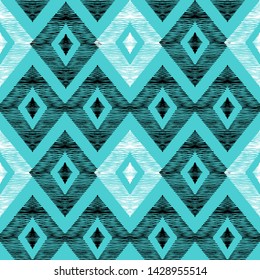 Seamless pattern of rhombuses. Pattern in the style of ethno. Rhombus shaded by hand.