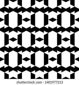 Seamless pattern. Rhombuses, trapeziums, figures ornament. Folk wallpaper. Ethnic motif. Simple shapes background. Geometric backdrop. Digital paper, textile print, web design, abstract.